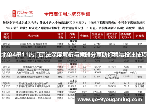 北单4串11热门玩法深度解析与策略分享助你稳赢投注技巧